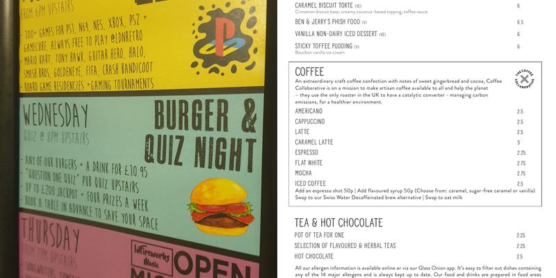 The Railway Tavern Menu