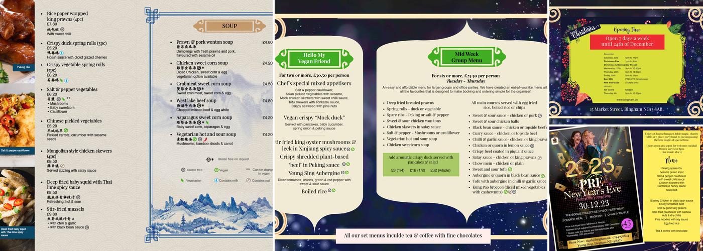 Bar 15 & Yeung Sing at The Bingham Townhouse Menu