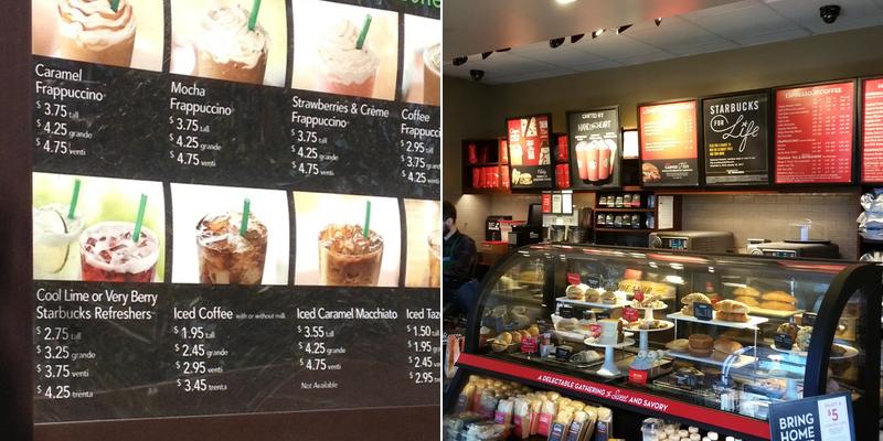 Starbucks Coffee Company Menu