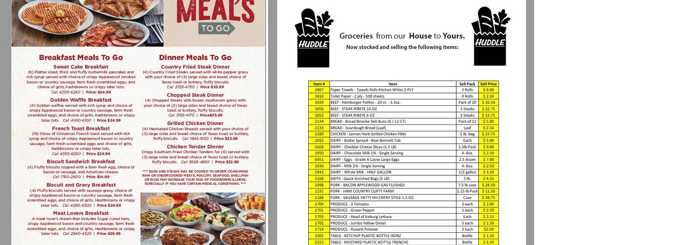 Huddle House Menu