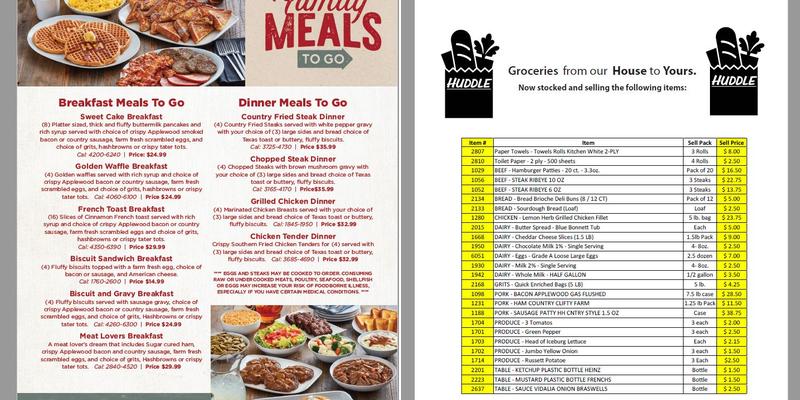 Huddle House Menu