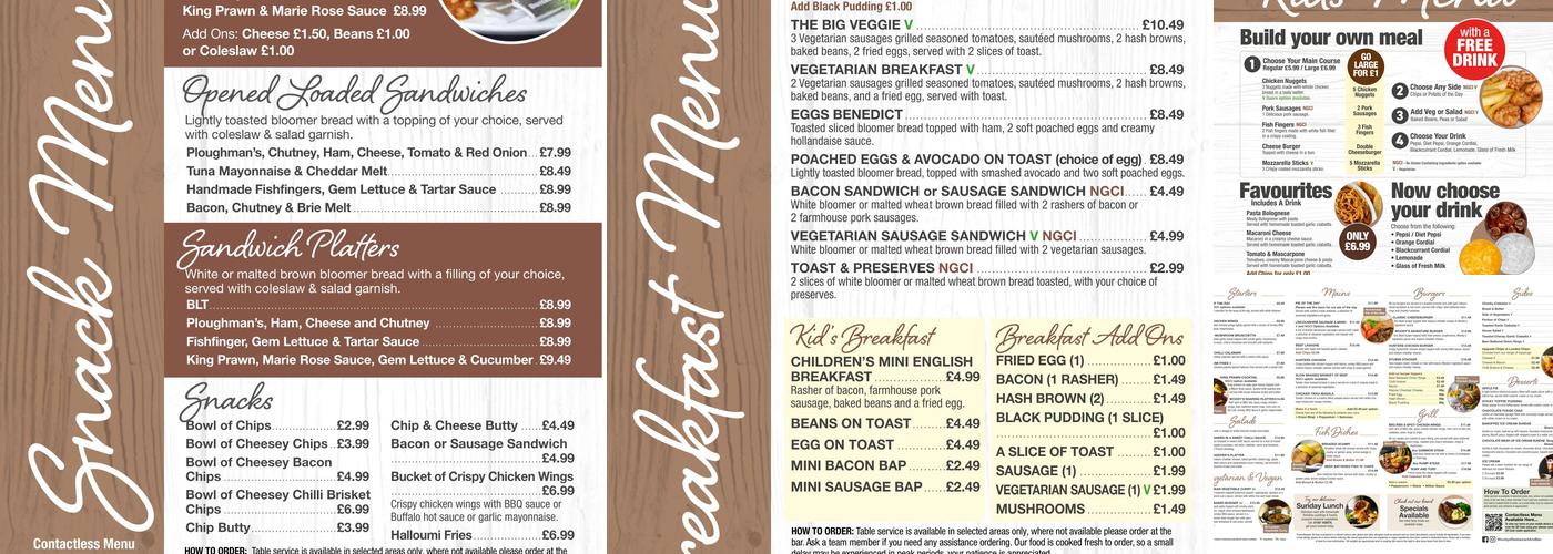 Woodthorpe Leisure Park Menu
