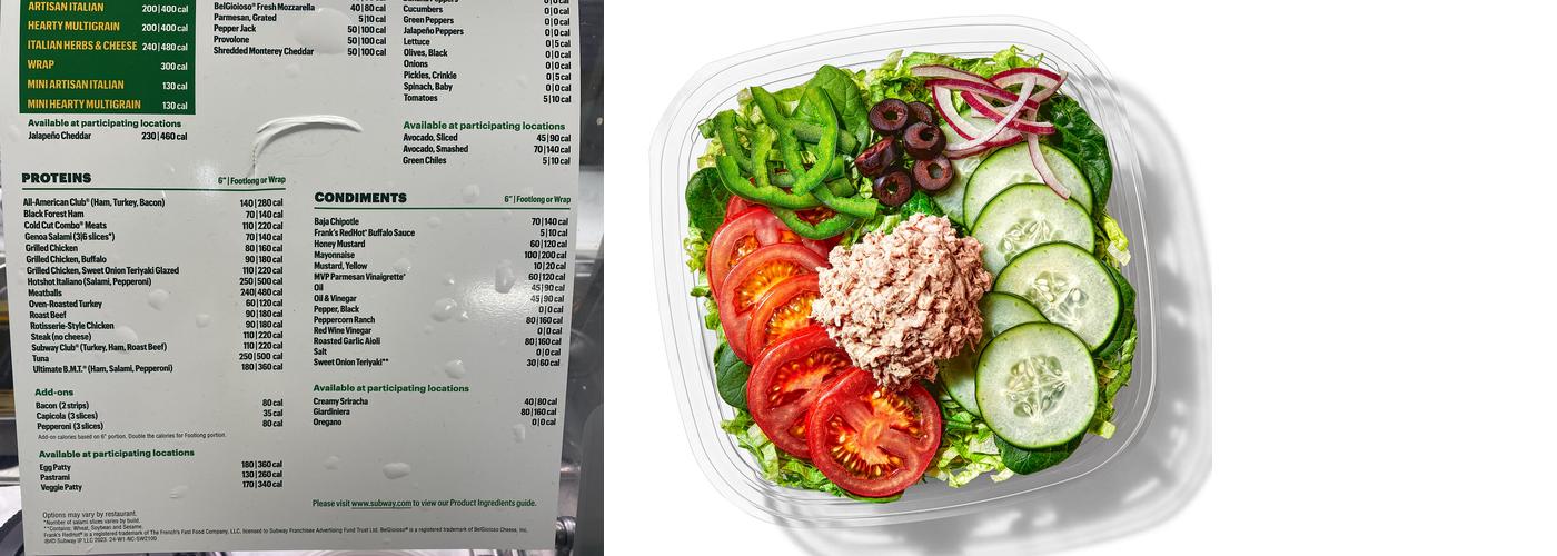 Subway Menu