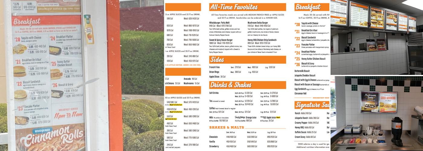 Whataburger Menu
