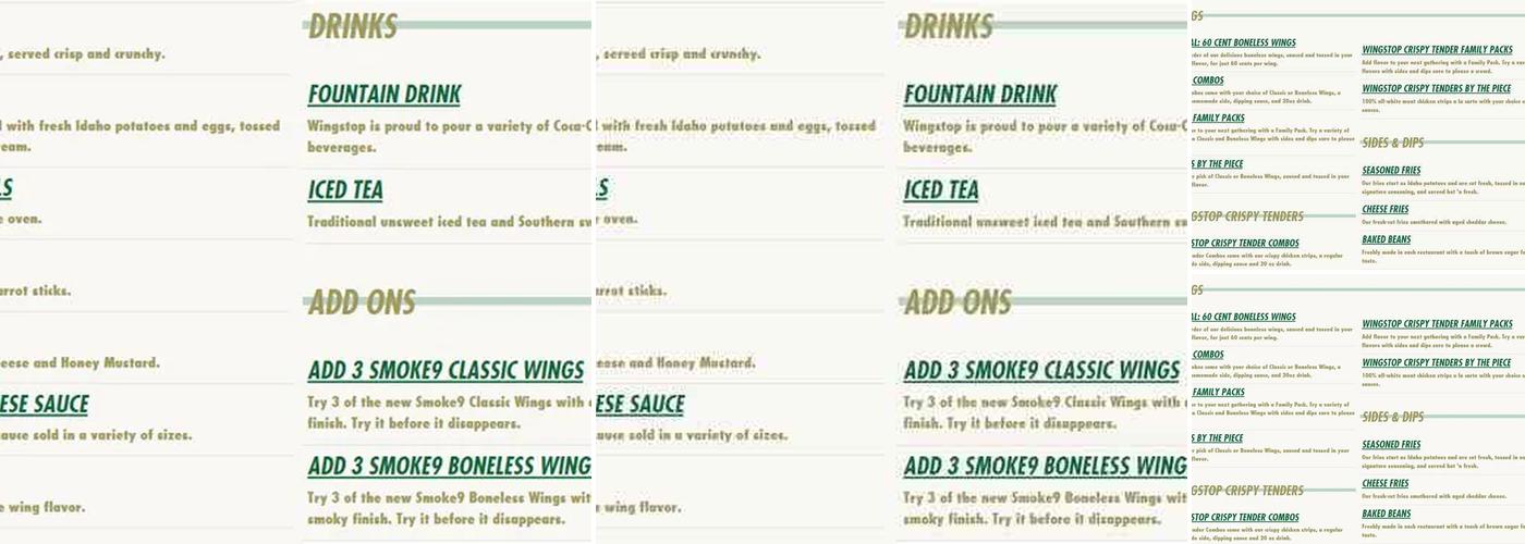 Wingstop Menu