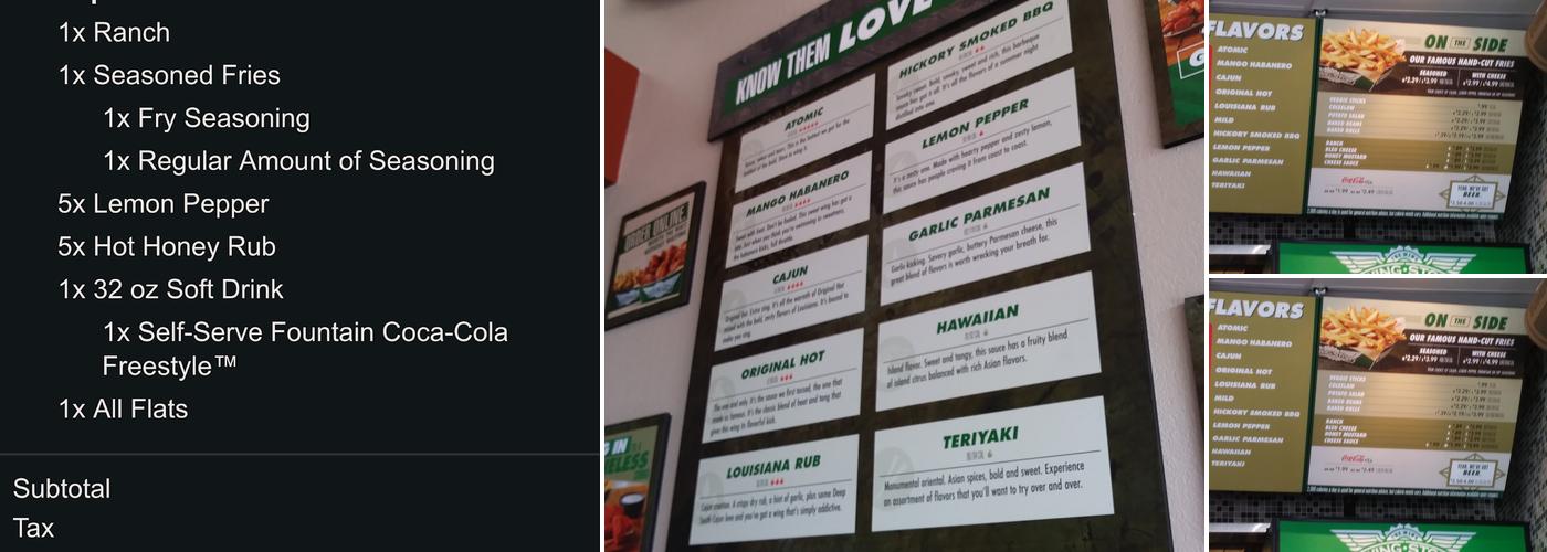Wingstop Menu