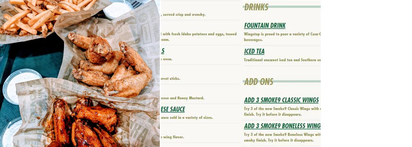 Wingstop Menu