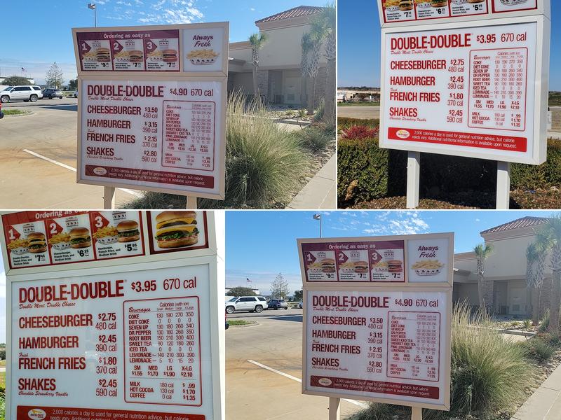 In-N-Out Burger Menu