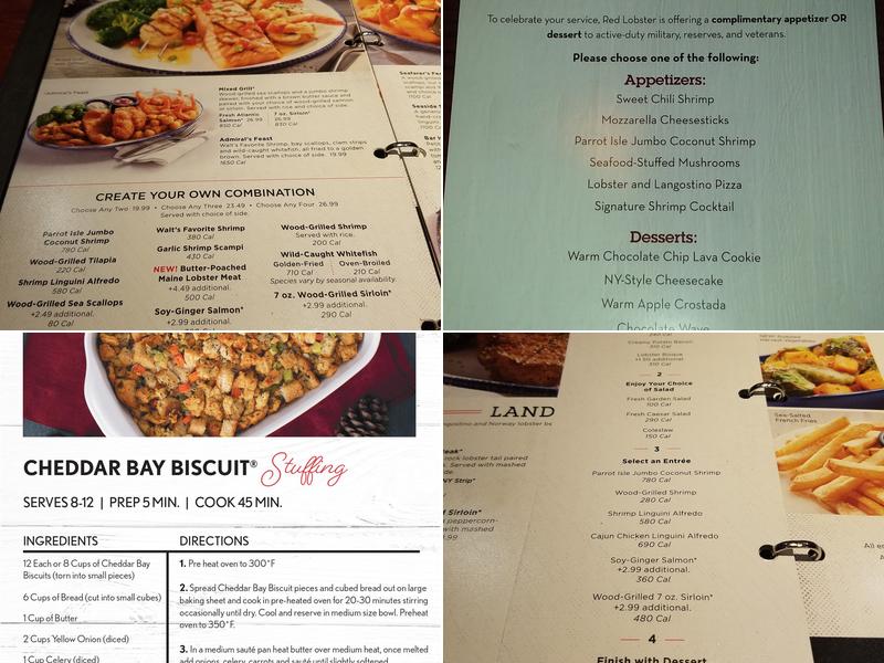 Red Lobster Menu