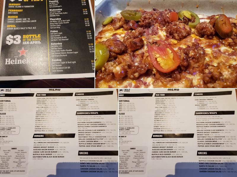 Buffalo Wild Wings Menu