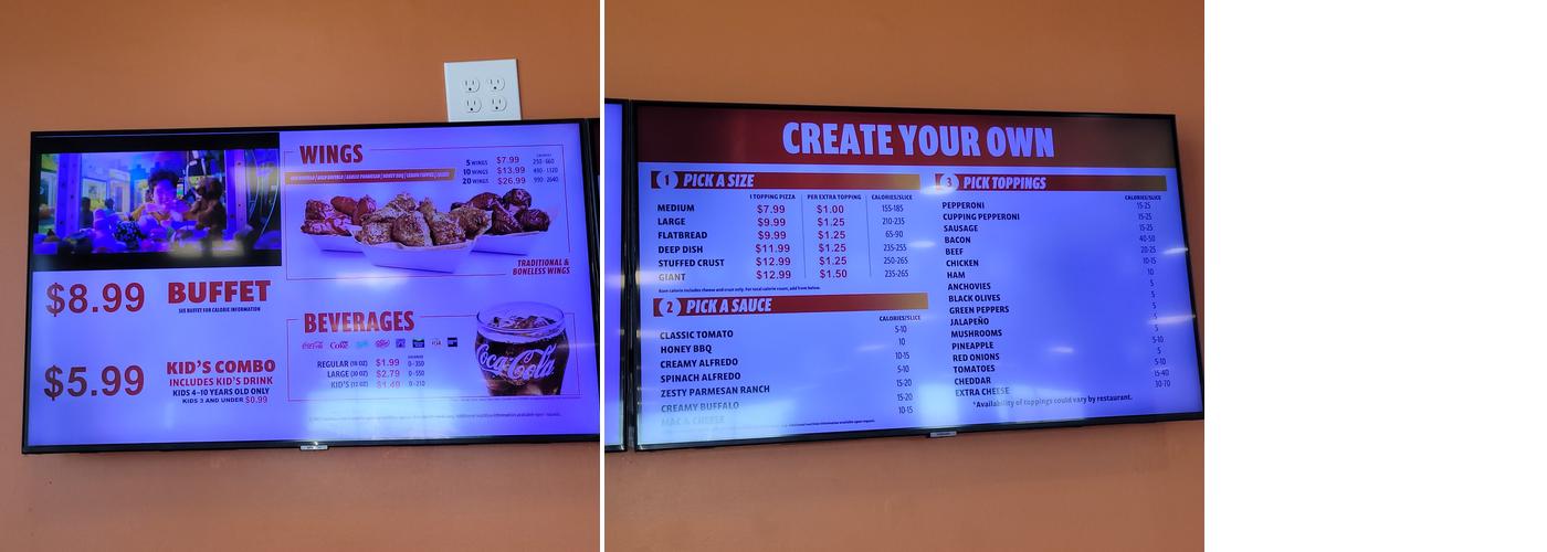 Cicis Pizza Menu