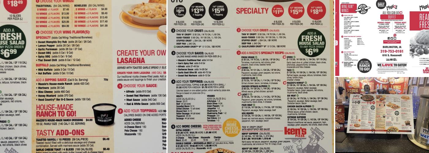 Mazzio’s Pizza & Wings Menu