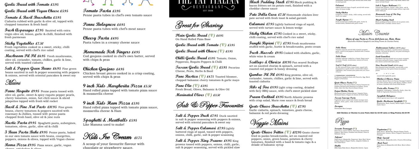 The Fat Italian CROSBY Menu