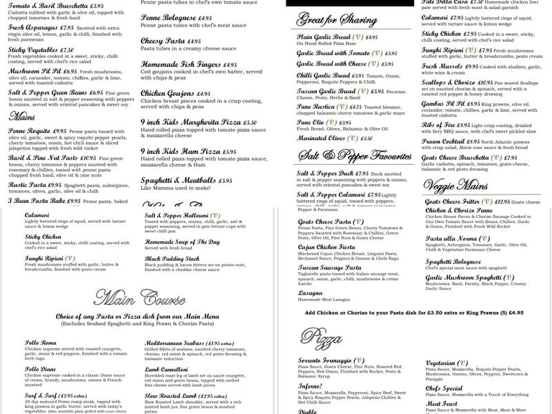 The Fat Italian CROSBY Menu