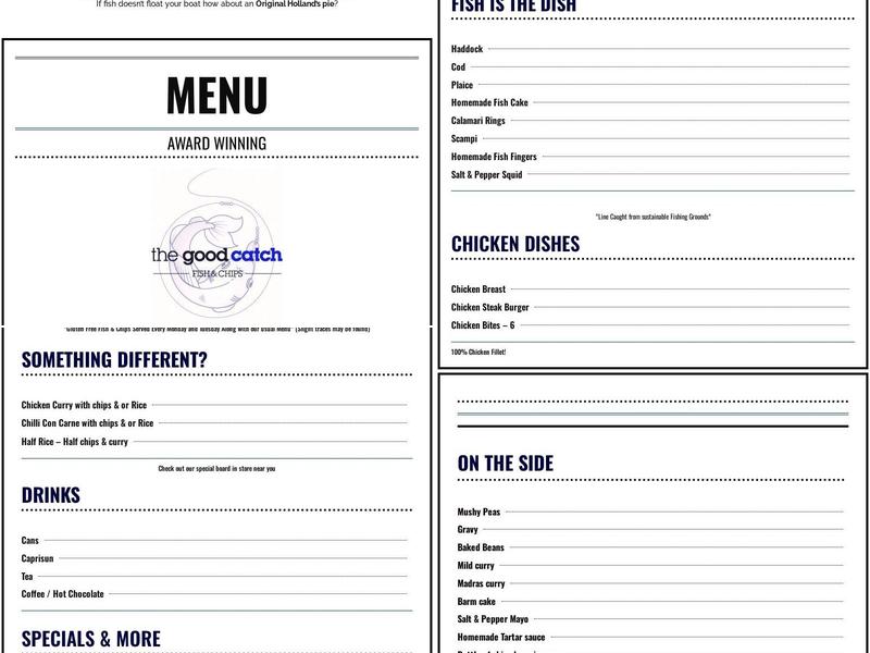 The Good Catch Menu