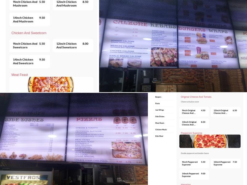 Pizza Bar Menu