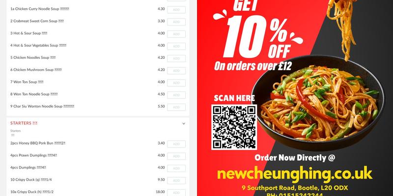 New Cheung Hing Chinese & English food takeaway Menu