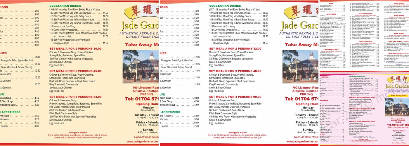 Jade Gardens Menu