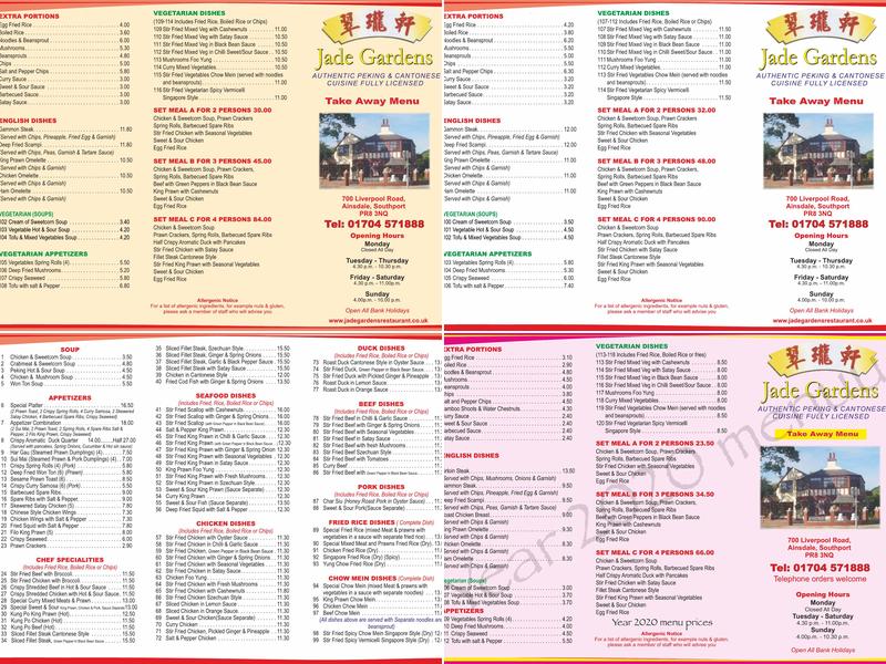 Jade Gardens Menu