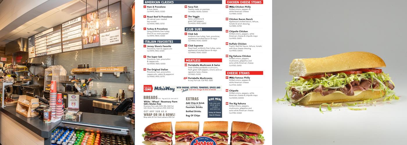 Jersey Mike's Subs Menu