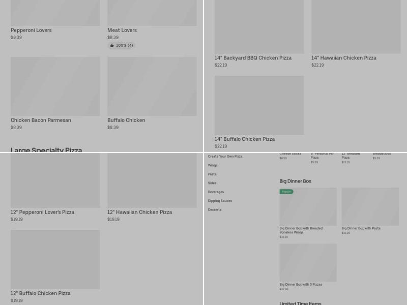 Pizza Hut Menu