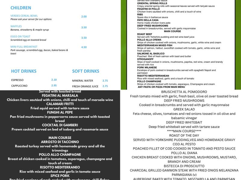Verdes Menu