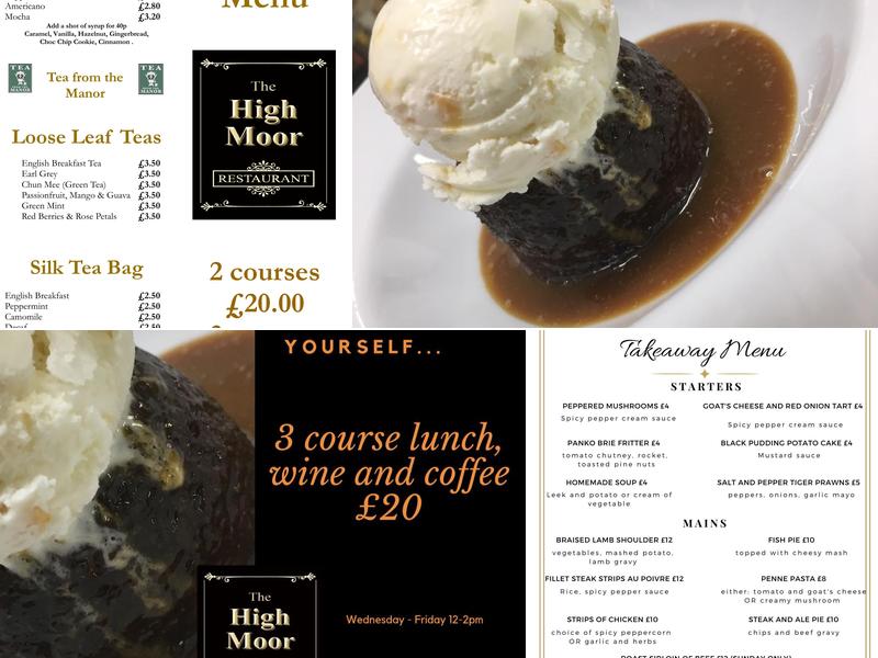 The High Moor Restaurant Menu