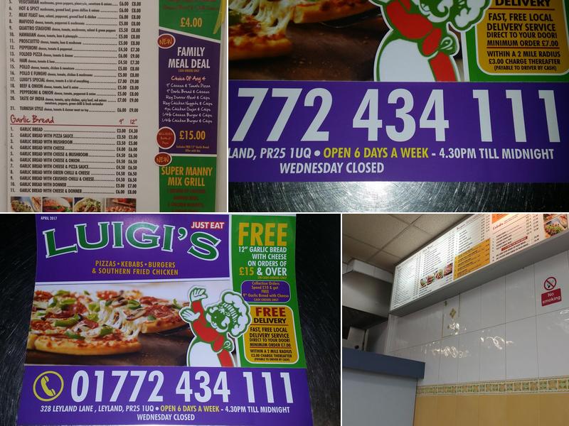 Luigis Leyland Menu