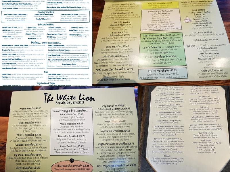The White Lion Menu