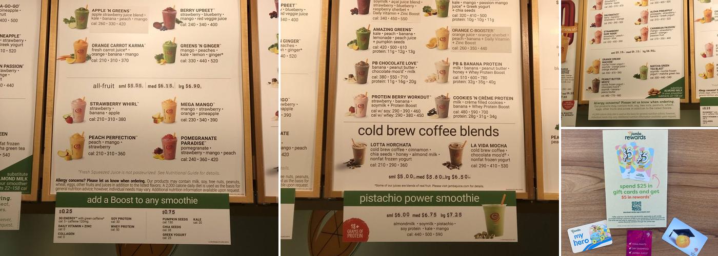 Jamba Juice Carson Valley Plaza Menu