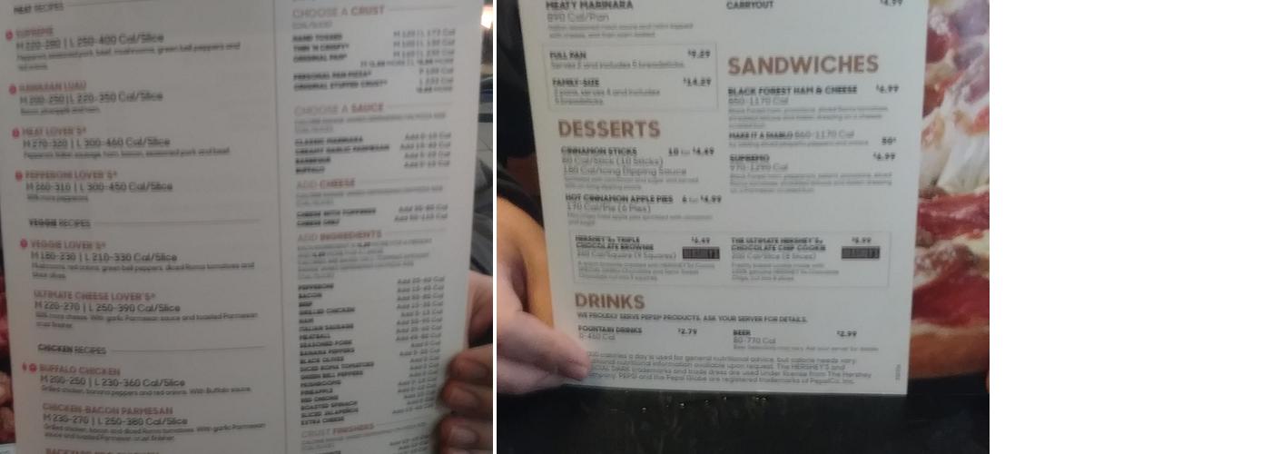 Pizza Hut Menu