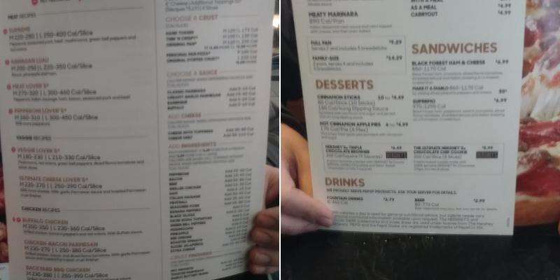 Pizza Hut Menu