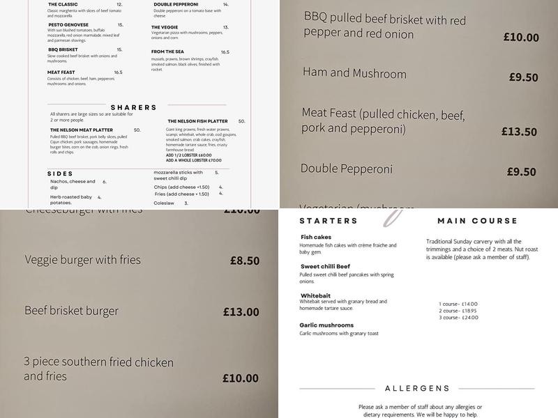 The Nelson Inn Menu