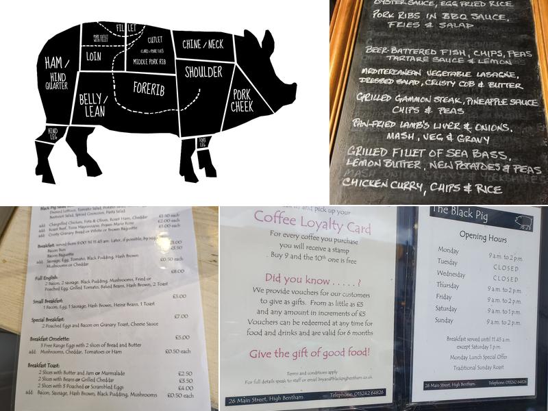 The Black Pig Menu