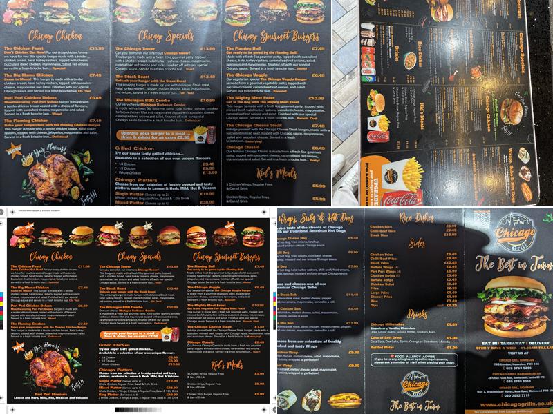 Chicago Grill Hammersmith Menu