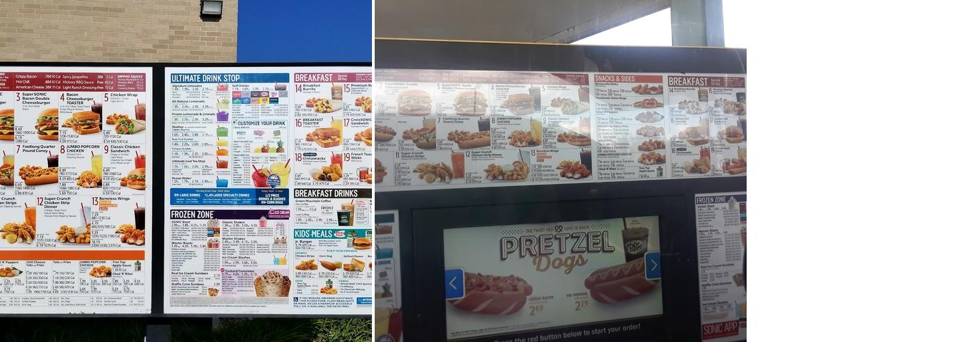 Sonic Drive-In Menu