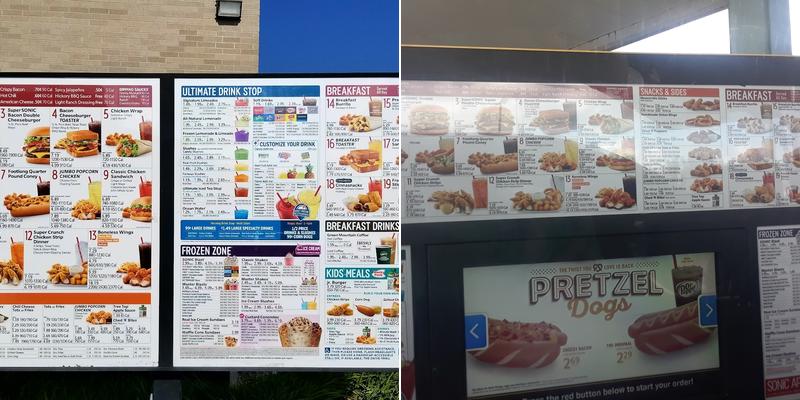 Sonic Drive-In Menu