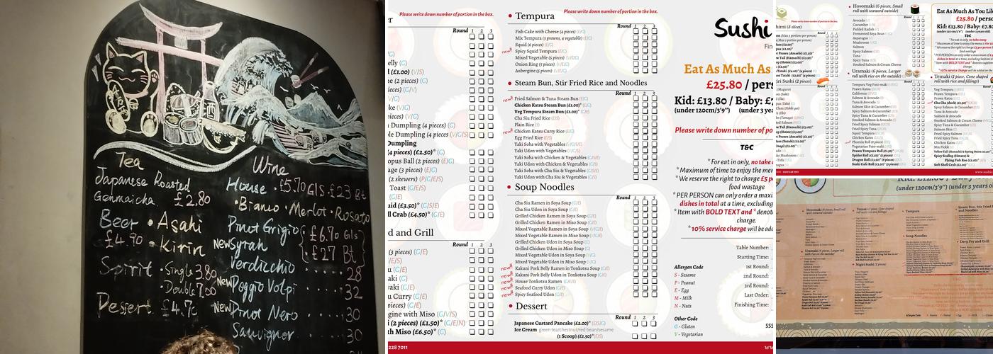 Sushi Cafe Menu