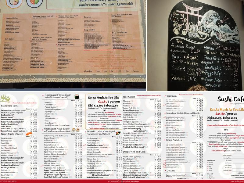 Sushi Cafe Menu
