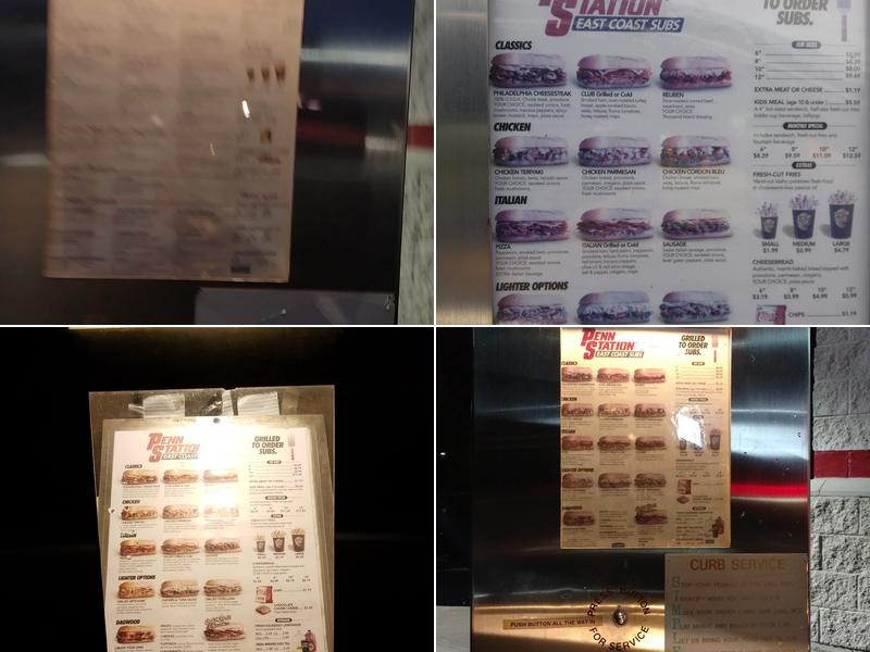 Penn Station East Coast Subs Menu