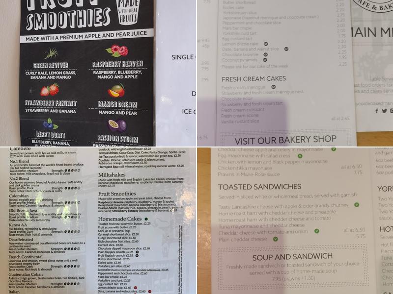 Ye Olde Naked Man Café Menu