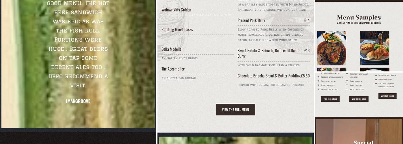 The Masons Arms Menu