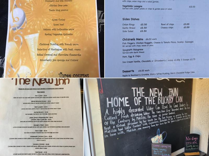 The New Inn Menu