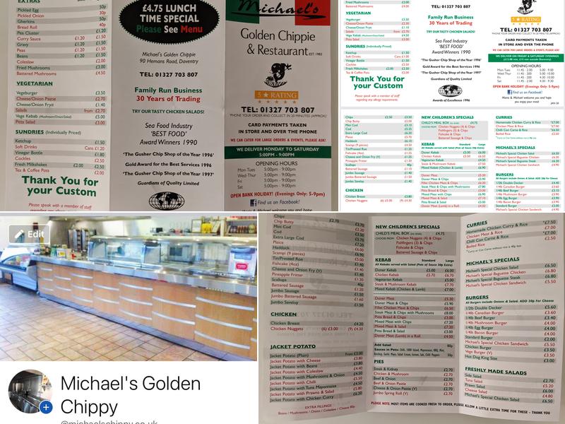 Michael's Golden Chippie Menu