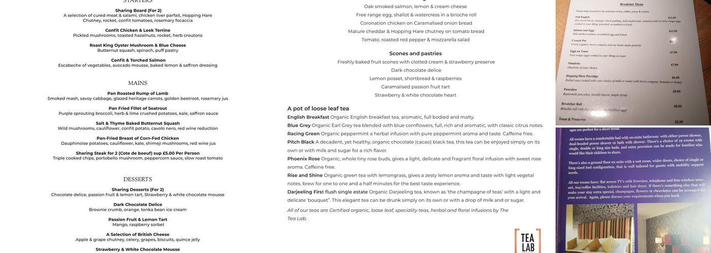 The Hopping Hare Menu