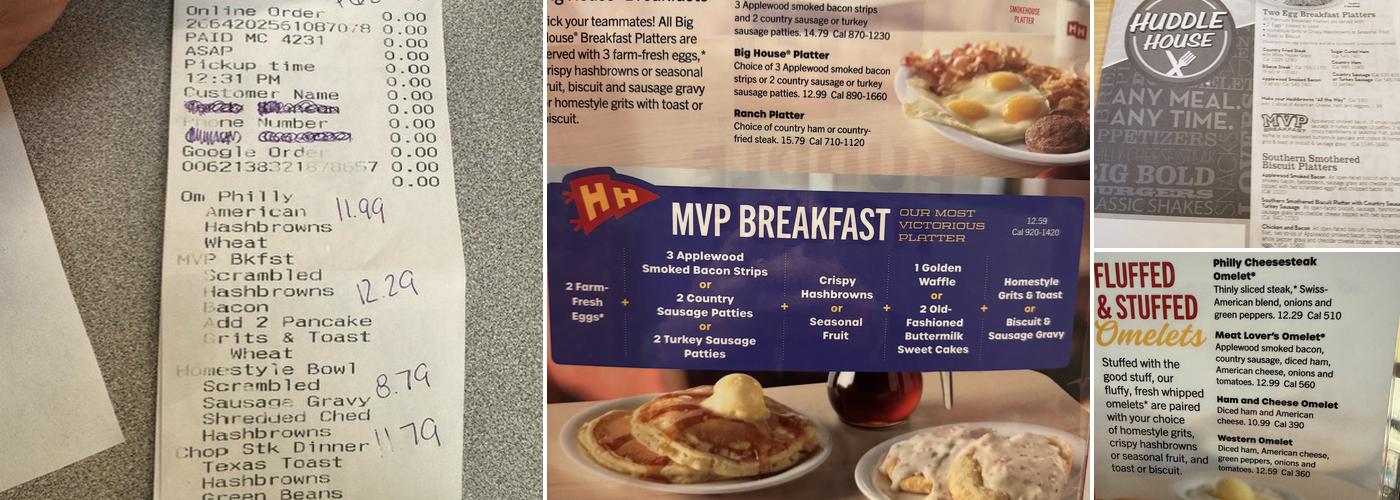 Huddle House Menu
