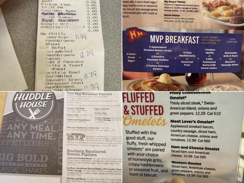 Huddle House Menu