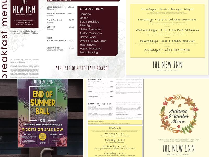 The New Inn Menu