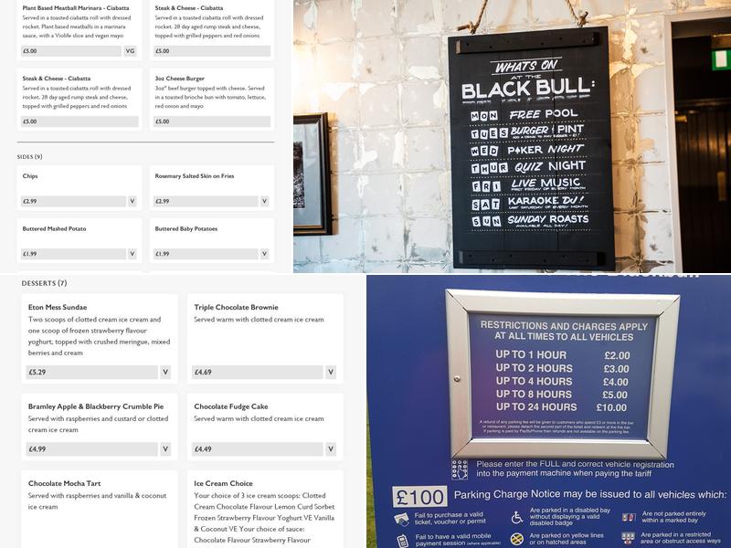 Black Bull Menu