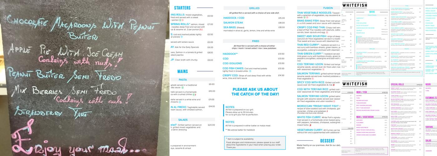 White Fish Menu
